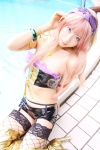 boots bustier cosplay fishnet_stockings garter_belt hairband lingerie macross macross_frontier multi-colored_hair pool sachi_budou sheryl_nome shorts thigh_boots thighhighs rating:Safe score:0 user:nil!