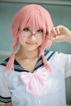 cosplay glasses original pink_hair sailor_uniform school_uniform shiratama_rei twin_braids rating:Safe score:0 user:nil!
