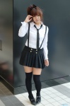 blouse cosplay hairbow pleated_skirt ponytail school_uniform shimizu_miki skirt suspenders tagme_character tagme_series thighhighs tie zettai_ryouiki rating:Safe score:3 user:nil!