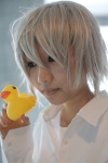 cosplay death_note dress_shirt haruta_mochiko near rubber_duckie silver_hair rating:Safe score:0 user:nil!