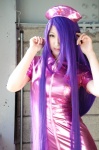 cosplay dress ikkitousen kanu_unchou kibashi nurse nurse_cap nurse_uniform purple_hair rating:Safe score:1 user:nil!