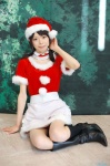 apron ayuzawa_misaki boots choker cosplay dress kaichou_wa_maid-sama! kobayakawa_mio santa_costume stocking_cap rating:Safe score:0 user:nil!