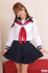 haruna_megumi pleated_skirt rq-star_584 sailor_uniform school_uniform skirt skirt_lift twin_braids rating:Safe score:0 user:nil!