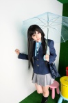akiyama_mio blazer blouse bookbag cosplay kneesocks k-on! pleated_skirt school_uniform skirt umbrella yukino_koro rating:Safe score:0 user:nil!