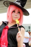 blouse cosplay kouwaaiki mahou_sensei_negima! makie_sasaki pink_hair tie wand witch_hat rating:Safe score:0 user:pixymisa