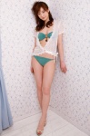 bikini blouse cleavage ikeda_natsuki open_clothes ponytail swimsuit rating:Safe score:0 user:nil!
