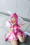 aisaka_ami boots choker cosplay cure_happy dress hoshizora_miyuki miniskirt pink_hair pretty_cure skirt smile_precure! tiara wristband rating:Safe score:1 user:pixymisa