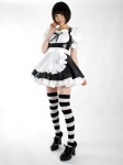 apron costume moe-boo namada striped thighhighs waitress waitress_uniform zettai_ryouiki rating:Safe score:2 user:nil!