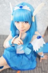 aoki_reika asagiri_moni blouse blue_eyes blue_hair boots bow choker cosplay cure_beauty gauntlets pleated_skirt pretty_cure skirt smile_precure! tiara rating:Safe score:1 user:pixymisa