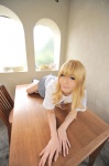 assam blonde_hair cosplay haruka kneesocks k-on! kotobuki_tsumugi pleated_skirt skirt tshirt rating:Safe score:0 user:nil!