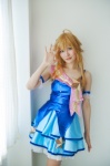armbands blonde_hair blue_eyes cosplay dress hoshii_miki idolmaster nakura sash tiered_skirt rating:Safe score:0 user:pixymisa