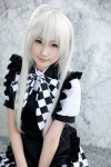 ahoge apron blouse cosplay haiyore!_nyaruko-san hiokichi miniskirt nyaruko skirt white_hair rating:Safe score:0 user:pixymisa