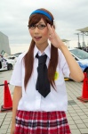 blouse cosplay glasses hairband imochan makinami_mari_illustrious neon_genesis_evangelion pleated_skirt rebuild_of_evangelion school_uniform skirt tie twintails rating:Safe score:0 user:pixymisa