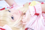 bed blonde_hair blouse cosplay flandre_scarlet hat irori touhou vest wings rating:Safe score:0 user:nil!