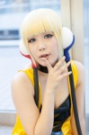 blonde_hair blue_eyes cosplay dress headphones kamitsure_(pokemon) pokemon ren_(iii) rating:Safe score:1 user:pixymisa