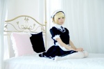 apron blonde_hair cosplay hayase_ami headband maid maid_uniform original thighhighs rating:Safe score:1 user:pixymisa
