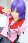 amagi_touko bakemonogatari blazer blouse cosplay miniskirt pleated_skirt purple_hair school_uniform senjougahara_hitagi skirt tie rating:Safe score:0 user:pixymisa
