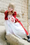 blonde_hair boots braid cosplay dress fate/series fate/stay_night kamui_arisa red_moon saber rating:Safe score:0 user:nil!