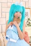aqua_hair bra dress hairband hatsune_miku mixture necoco open_clothes twintails vocaloid rating:Safe score:1 user:nil!