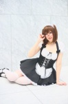 apron corset cosplay dress glasses hairband hoshino_kana maid maid_uniform original thighhighs zettai_ryouiki rating:Safe score:0 user:nil!