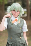 blouse cosplay glasses green_hair gumi kairi_(ii) pleated_skirt school_uniform skirt vest vocaloid rating:Safe score:0 user:nil!