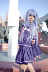 aoki_hagane_no_arpeggio bike_shorts cosplay detached_sleeves iona pleated_skirt purple_hair sailor_uniform sakuya_mikoto school_uniform shorts skirt rating:Safe score:0 user:nil!