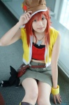 boots cosplay croptop hat hoodie miho miniskirt misaki_shiki red_hair skirt subarashiki_kono_sekai tank_top rating:Safe score:1 user:nil!