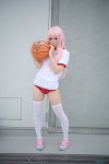 buruma cosplay gym_uniform hakamada_hinata pink_hair ro-kyu-bu! sakuya shorts thighhighs tshirt white_legwear rating:Safe score:3 user:nil!