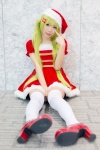 dress green_hair hair_clips santa_costume stocking_cap thighhighs yae_maiko zettai_ryouiki rating:Safe score:1 user:pixymisa