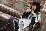 akemi_homura blouse bow cosplay couch hairband lenfried pantyhose pleated_skirt puella_magi_madoka_magica ribbons shirt skirt smack_my_witch_up rating:Safe score:0 user:msgundam2