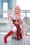 boots braid cosplay fan garter_straps keito kimono obi original pink_eyes pink_hair thighhighs twintails zettai_ryouiki rating:Safe score:2 user:pixymisa