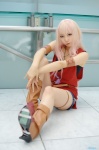 armband boots cosplay denim macross macross_frontier pink_hair seino_merika sheryl_nome shorts tank_top tubetop rating:Safe score:0 user:nil!