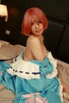 arai_yomi bed cleavage cosplay dress open_clothes pink_hair saigyouji_yuyuko touhou touhou_otome_rambu_vol._6 rating:Questionable score:3 user:nil!