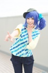 aikatsu! blouse blue_hair cosplay hat kiriya_aoi nachi side_ponytail tie trousers vest rating:Safe score:0 user:nil!