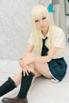 blonde_hair blouse boku_wa_tomodachi_ga_sukunai cosplay kashiwazaki_sena kneesocks pleated_skirt scarf_tie school_uniform skirt yuushi rating:Safe score:1 user:pixymisa