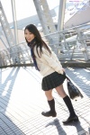 blouse bookbag cardigan costume hoshino_tomoyo kneesocks pleated_skirt scarf school_uniform skirt rating:Safe score:0 user:nil!