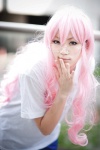 aka_(morimori) cosplay glasses gym_uniform lucky_star pink_hair sweats takara_miyuki tshirt rating:Safe score:2 user:nil!