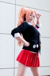 blouse bowtie cardigan choker cosplay danganronpa enoshima_junko pleated_skirt red_hair skirt tie twintails yamatoya_momiji rating:Safe score:0 user:pixymisa