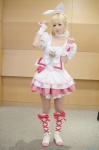 blonde_hair boots choker cosplay cure_rhythm detached_sleeves dress hairband hairbow makise_anji minamino_kanade pantyhose pretty_cure suite_precure rating:Safe score:4 user:nil!