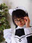 apron costume glasses looking_over_glasses maid maid_uniform matsunaga_ayaka rating:Safe score:2 user:nil!