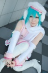 aqua_hair beret blouse boots cosplay detached_sleeves ear_muffs from_y_to_y_(vocaloid) hatsune_miku kureha_marie pleated_skirt project_diva scarf skirt thigh_boots thighhighs vocaloid zettai_ryouiki rating:Safe score:0 user:nil!