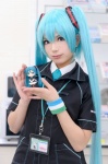 aqua_hair blouse cosplay familymart hatsune_miku tie twintails vocaloid yu rating:Safe score:1 user:nil!
