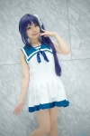 blue_hair cosplay hiradaira_chisaki hiyori nagi_no_asukara pantyhose sailor_dress school_uniform sheer_legwear side_ponytail rating:Safe score:1 user:nil!
