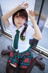 blouse cosplay glasses hairband maitako makinami_mari_illustrious neon_genesis_evangelion pleated_skirt rebuild_of_evangelion school_uniform skirt thighhighs tie twintails zettai_ryouiki rating:Safe score:0 user:pixymisa