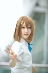 blouse cosplay hair_clips hirasawa_yui k-on! school_uniform shiina_haru sweater_vest rating:Safe score:0 user:nil!
