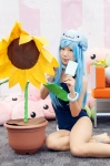 blue_hair choker cosplay flower gijinka_marine hat ice_cream_pop pantyhose plushie ragnarok_online sheer_legwear swimsuit wristband yae_maiko rating:Safe score:0 user:pixymisa