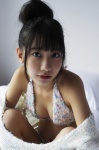 bed bikini cleavage kashiwagi_yuki ponytail sweater swimsuit wpb_117 rating:Safe score:1 user:nil!
