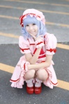 blouse blue_hair cosplay hat miniskirt nagisa_mark-02 remilia_scarlet skirt socks touhou rating:Safe score:0 user:nil!
