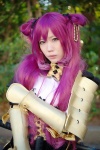 armor blouse cosplay eiyuu_senki hair_buns hair_ribbons purple_eyes purple_hair skirt sword twintails yae_maiko yamato_takeru rating:Safe score:0 user:pixymisa