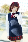 amami_haruka blouse cosplay hair_ribbons hana_(iii) idolmaster pleated_skirt ribbon_tie skirt sweater rating:Safe score:1 user:pixymisa
